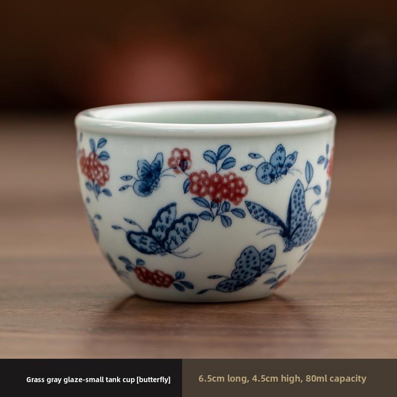 Handmade Chinese Ceramic Teacup Exquisite White Porcelain Tea Cup Tradition Master Cup Household Drinkware Tea Accessories