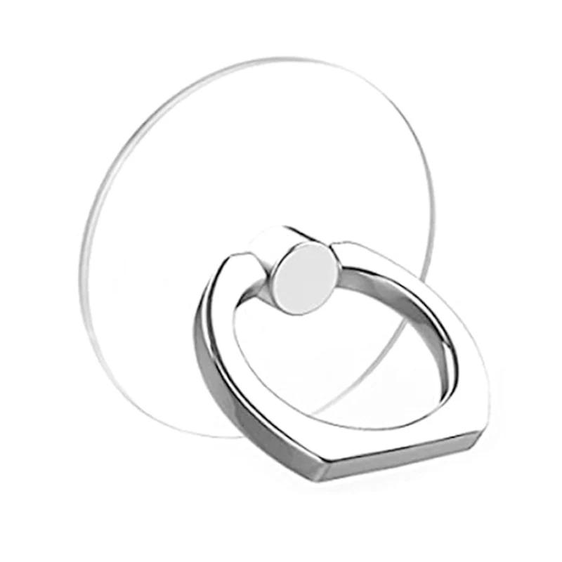 

General Transparent Cell Phone Ring Holder Stand 360° Degree Rotation Clear Round Phone Ring Holder For iPhone Huawei Samsung срібний