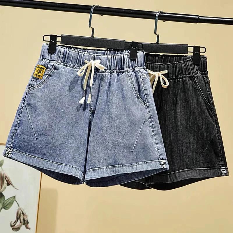 

Shorts Pants Women Summer Cotton Vintage Loose Large Size Casual Wide Leg Pants Shorts XL синий