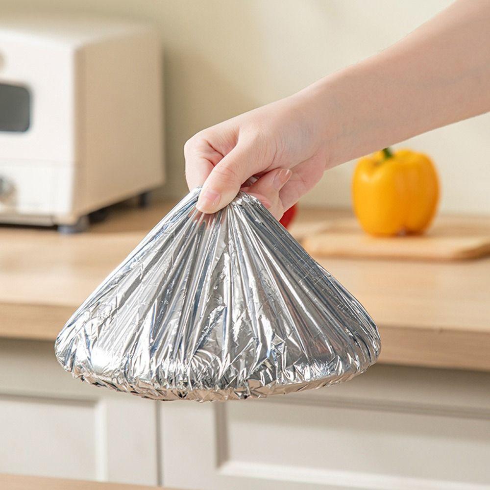 10/20/30/50Pcs Aluminum Foil Aluminum Foil Film Food Cover Thermal Insulation Films Bowls Dishes Elastic Sealing Cover