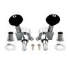 Musiclily 2 Left and 2 Right Ukulele Tuners, Chrome with Black Buttons