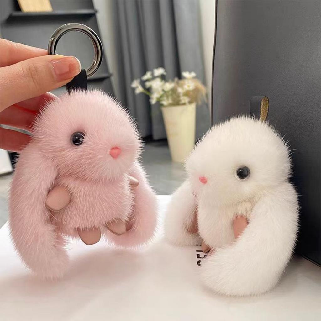 Cute Rabbit Keychain Synthetic Mink Fur Keychain Gift for Women