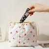 Drawstring Cosmetic Bag With Embossed Print, Large Capacity Drawstring Cosmetic Bag