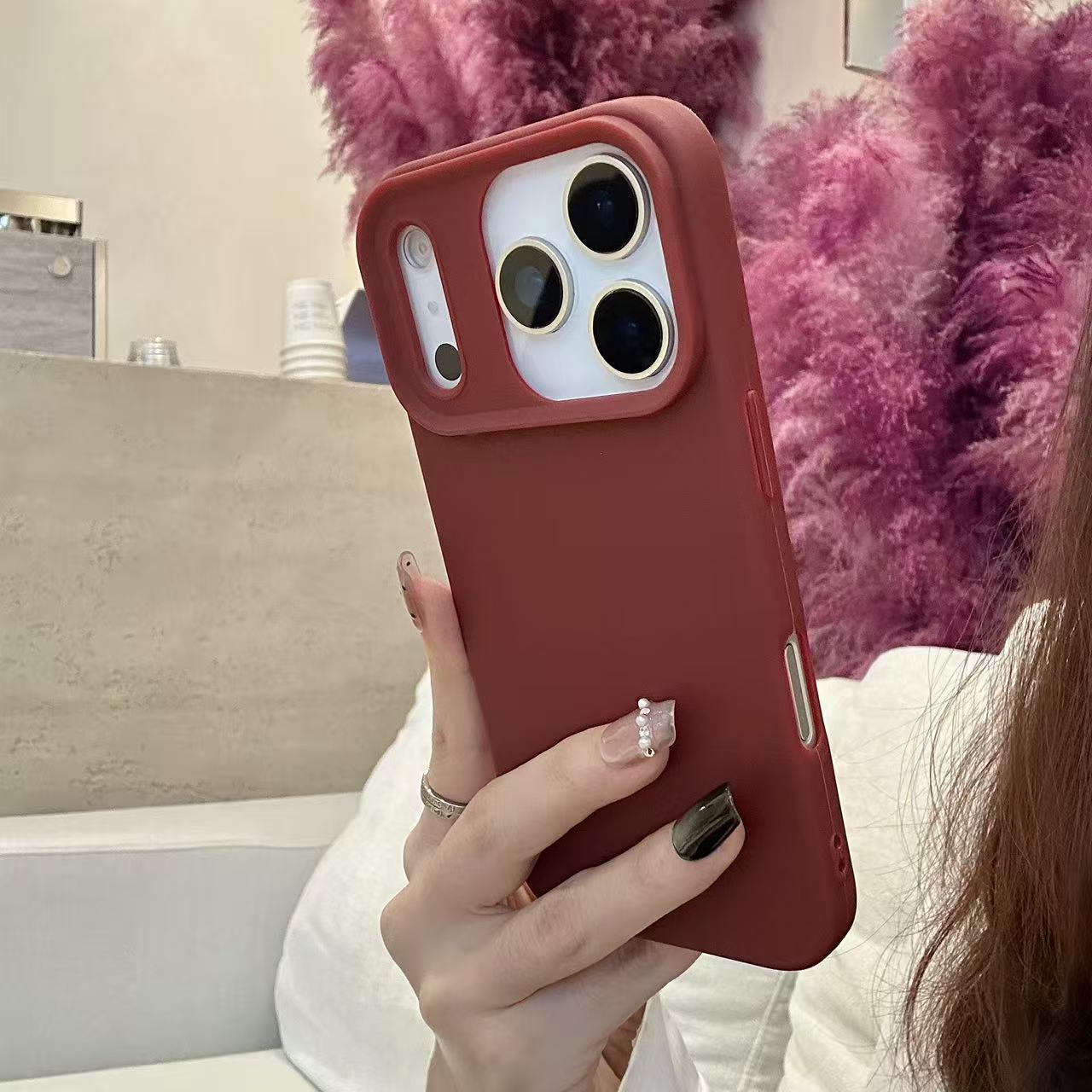 

Утолщенный чехол из жидкого силикона для iPhone 17PM – Простой, Цветной и Прочный iPhone 14/13 вино красного