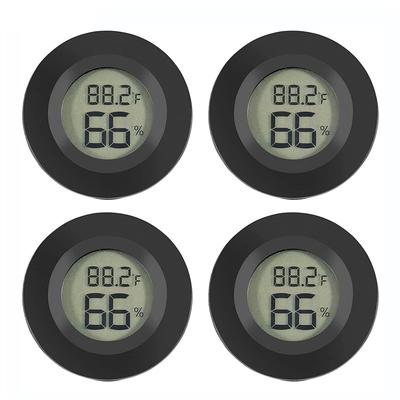 2/4 st Mini Hygrometer Termometer Fahrenheit eller Celsius Mätare Digital LCD-skärm Inomhusrum Rund Fuktighetstemperaturmätare
