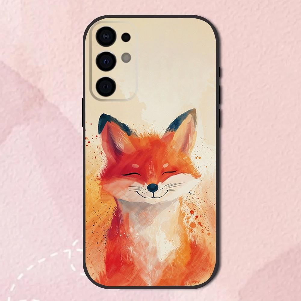 Pet animal Fox Phone Case For Samsung S25,S24,S21,S22,S23,S30,Ultra,S20,Plus,Fe,Lite,Note,10,9,5G Black Soft Shell
