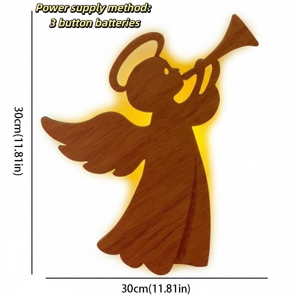 Wall Decor LED Light Angel Wall Lights Resin Craft Christmas Angel Angel Wall Hanging Decor Wall Pendant Christmas Gift