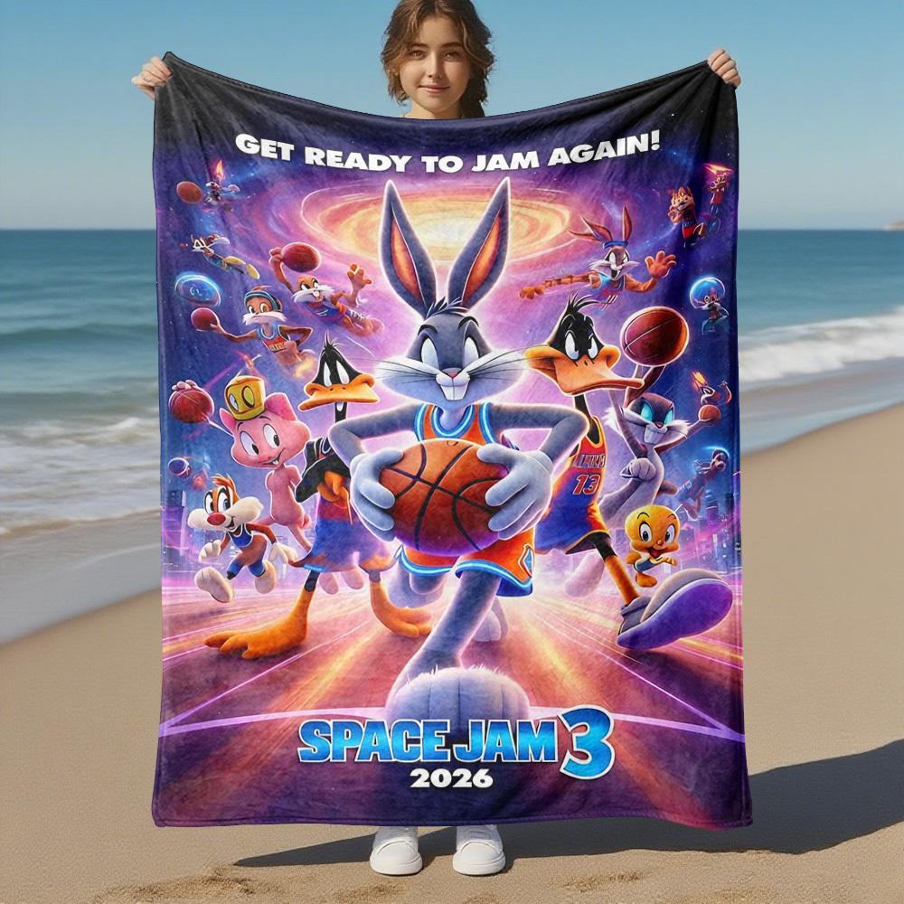 1pc Space Jam 3Outdoor Flannel Blanket Soft Plush Decor for Picnics, camping,Bedroom, Playroom, or Lunch Breakn1132A