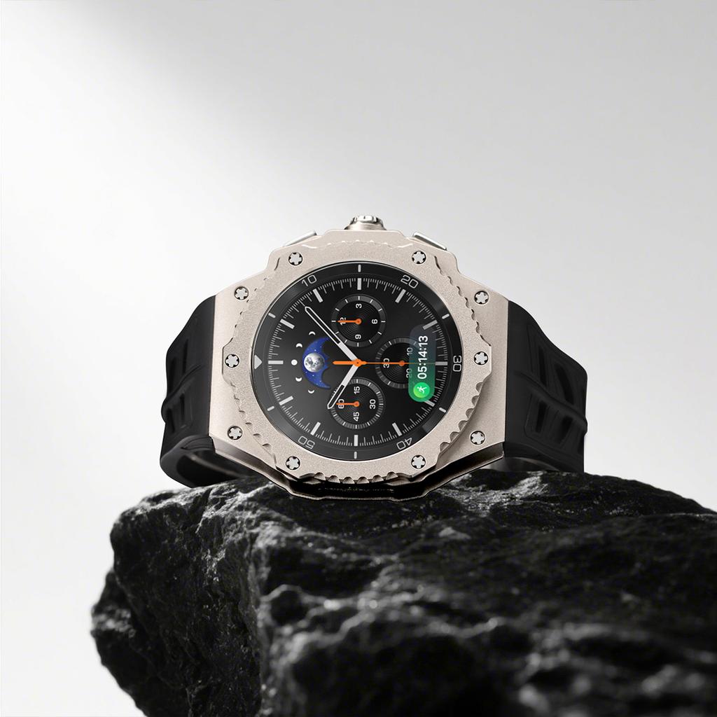 Luxury Modification Kit For Samsung Watch 8 Classic 46mm Metal Case+Rubber Band For Watch 8 Classic 46mm Refit Kit Accessories