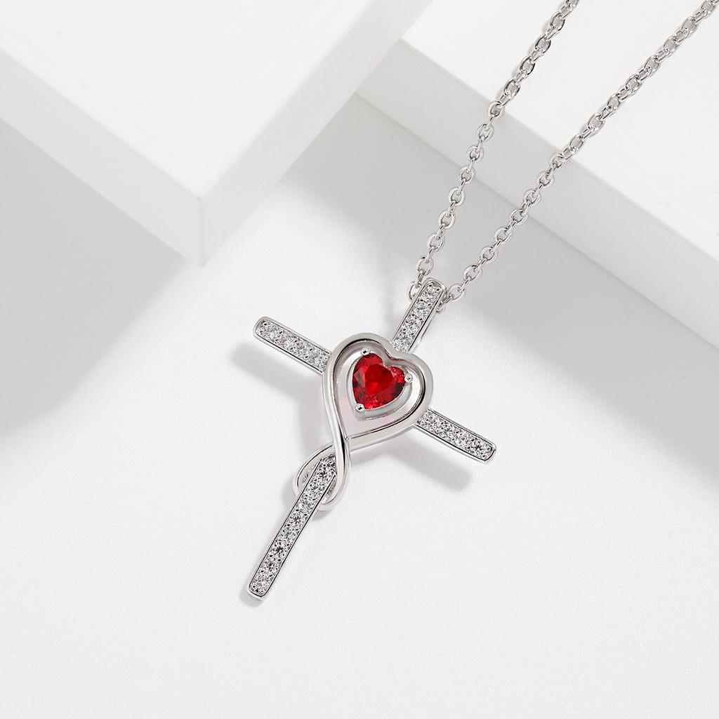 New Star Stone Pendant Fashion Love Infinite Love Cross Necklace