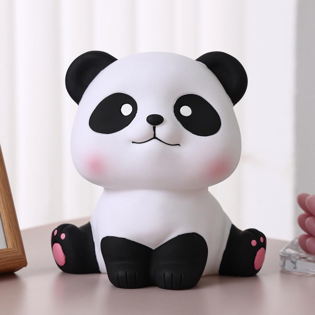 Piggy Bank Desktop Animal Statue Lovely Cartoon Panda Sculpture Anti-Fall Cartoon Saving Money Box for Children's Gift