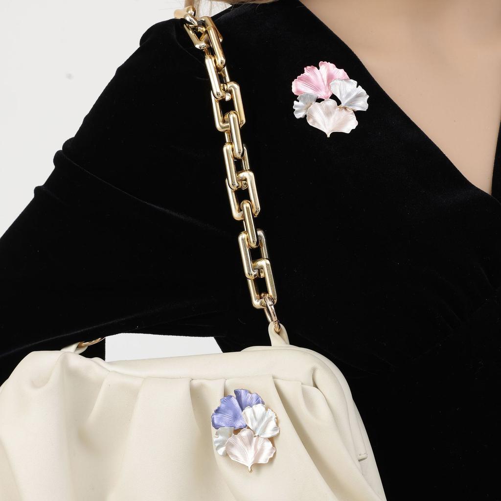 Brosă Magnetică Emailată Ginkgo Biloba, Brosă Magnetică Puternică Premium pentru Petreceri de Banchet pentru Doamne