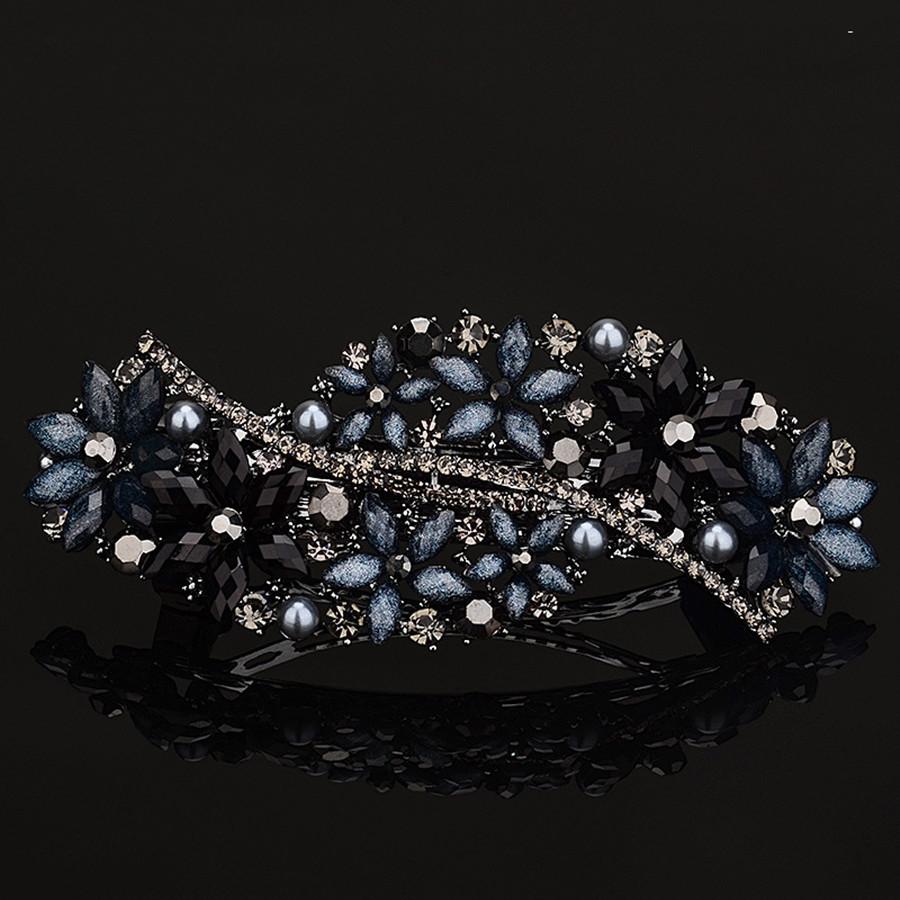 New Korean Colorful Crystal Butterfly Spring Hairpin Zircon Alloy Top Clip Horizontal Clip Elegant Women's Fashion Hair Jewelry