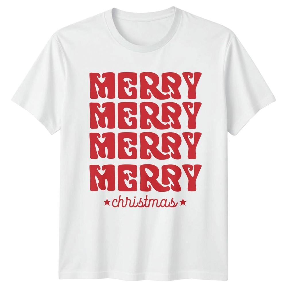 Merry Merry Merry Merry Christmas Holidays Unisexs Unisexs Graphic Tee S