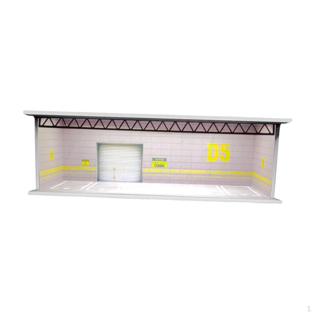 1/64 Model Car Display Case Garage Diorama Ornament Micro Landscape Decor Miniature Scenario