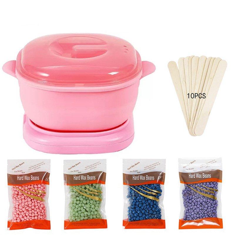 Waxing Beans Warmer Kit Foldable Silicone Non-Stick Pot Wax Heater Machine for Hair Removal European Standards