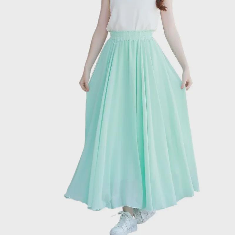 Petite White Chiffon Double-Layer Fairy Beach & Dance Skirt