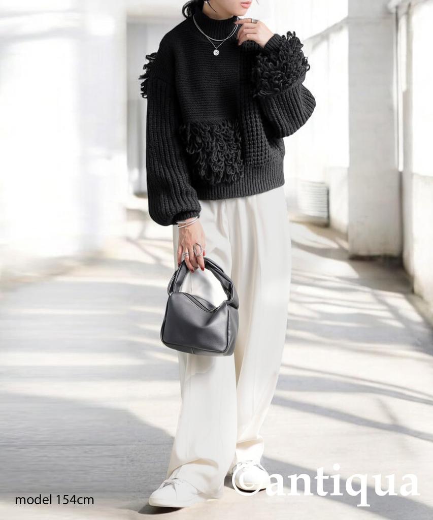 Antiqua Fringe Knit Long One Size Black Women's Top, Sleeve, ESA-00183, 05,
