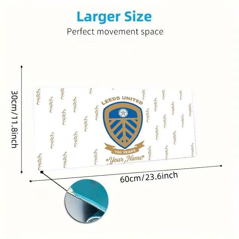 Leeds United Custom Name Large Size Mouse Pad Large Gaming Table Cushion Non-slip Laptop Tablet Big Mousepad XXL Mat Mini PC Playmat With Lock edge