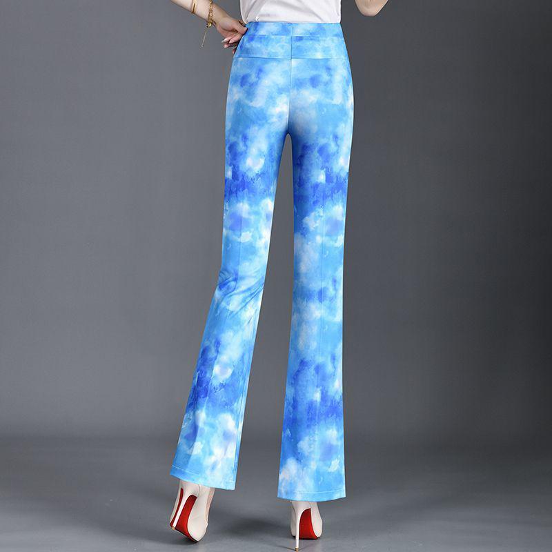 Women's 2025 Plaid Stretch Flare Pants - Slimming, Versatile, Elastic Waist, Bodycon Style for Summer