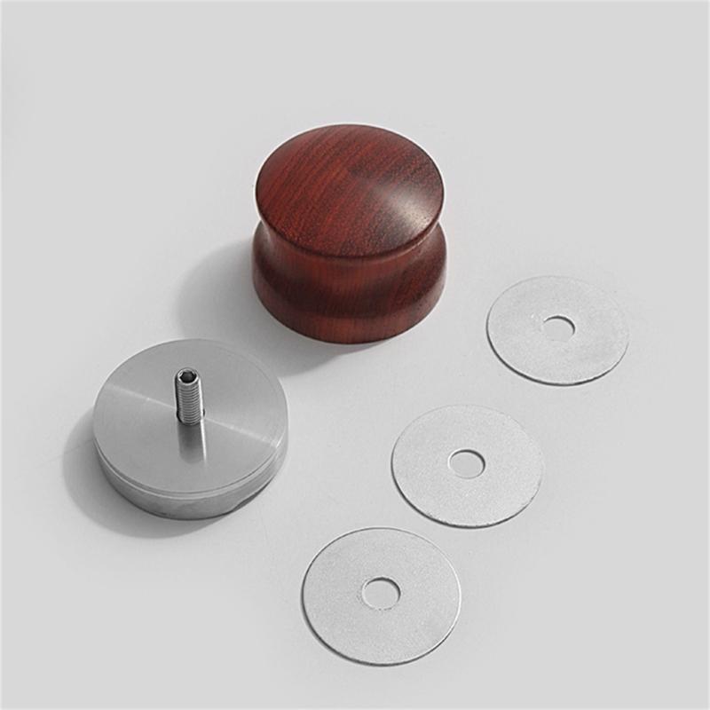 51mm/58mm Coffee Tamper Tool Coffee Powder Hammer Espresso Tamper Wood and Metal Material for Coffee Lover