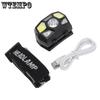 Strong Light XPE+COB+red Light USB Charging Sensing Headlights Waterproof Night Fishing for Erbium Camping Lights