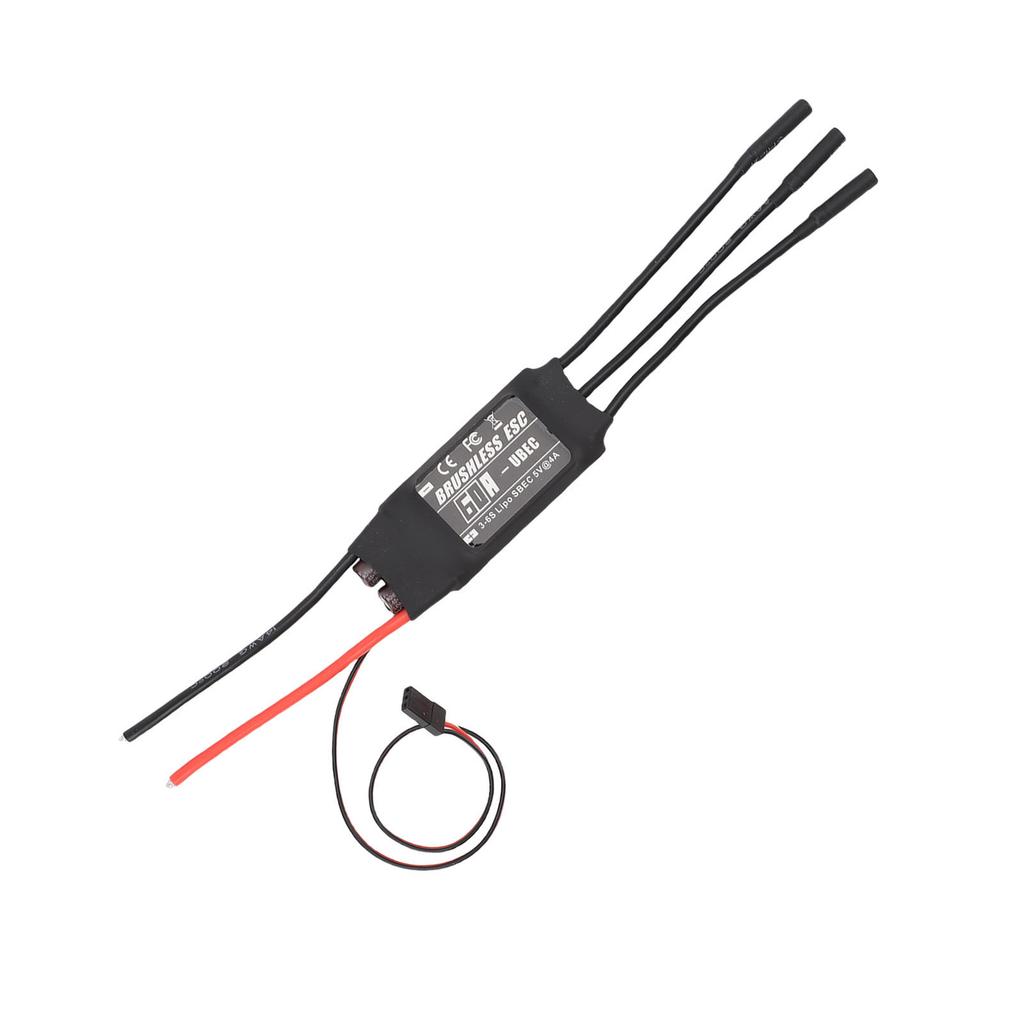 60A Brushless ESC for 3 to 6S LiPo Battery RC Brushless Motor Electric Speed Controller for DIY RC Airplanes Drones