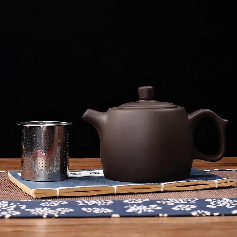 

1PCS 380ML Yixing purple clay teapot solid color Chinese retro filter tea pot Tradition Tea ceremony accessories