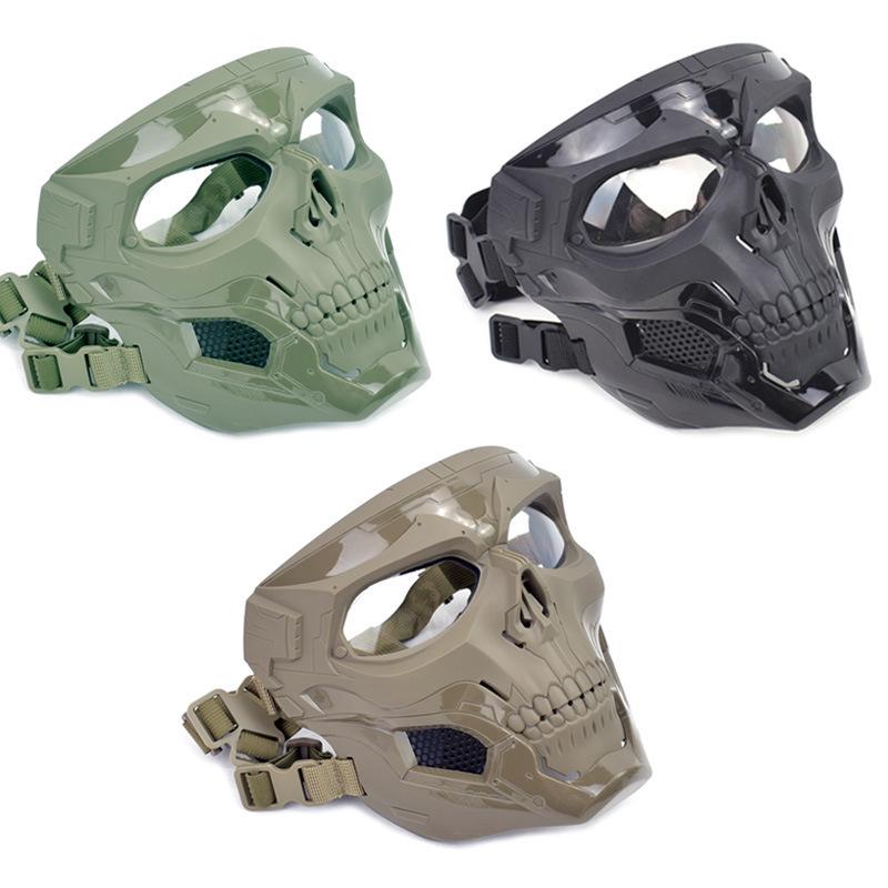 Halloween Skull Cosplay Tactical Mask - Nylon Protective Horror Facegear