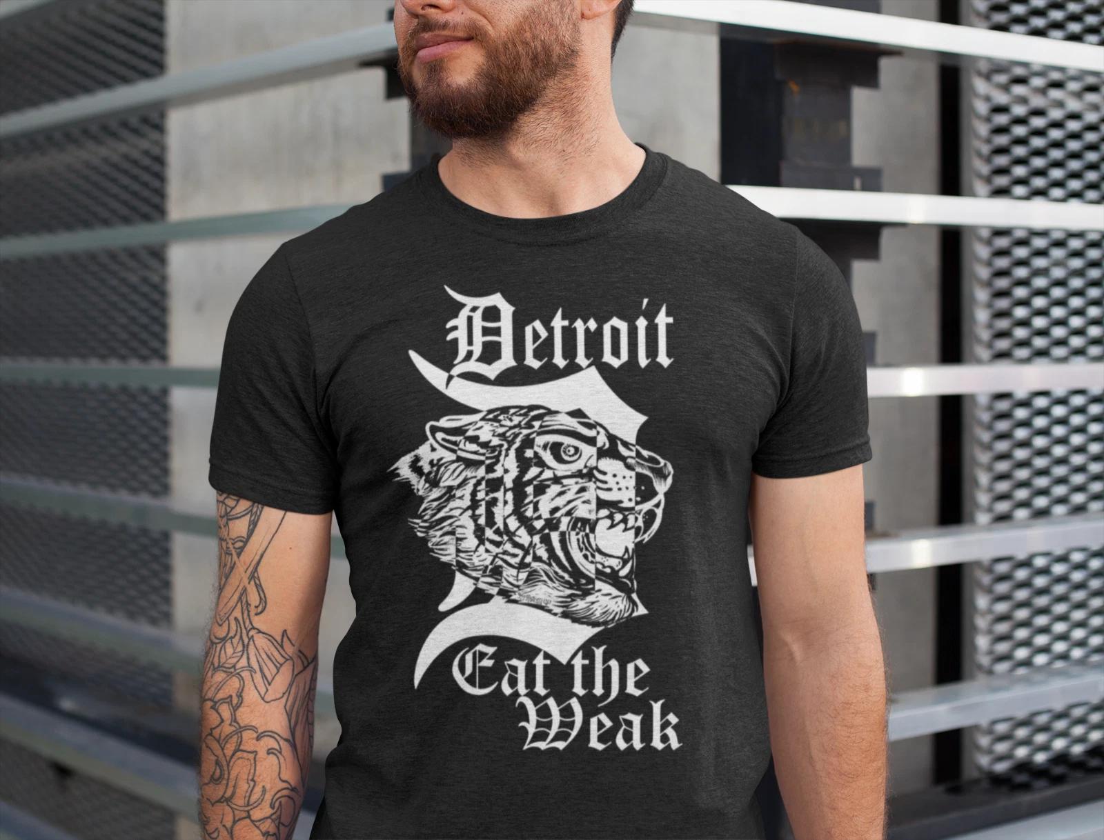 Detroit Tiger Eat the Weak Unisex T-Shirt Motor City Baseball Team MoTown Retro 2XL