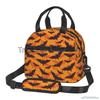 Halloween Bats Insulated Lunch Bag Reusable Thermal Cooler Bento Tote Bags with Adjustable Shoulder Strap for Work Travel Picnic