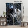 Black White Wolf Design Curtains Made Polyester Ideal Enhancing Bedrooms Workspaces Kitchens Living Ar Set Of 2 Bedroom Decor