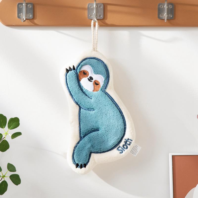 Cartoon Hanging Absorbent Hand Towel - Lint-Free for Bathroom & Kitchen