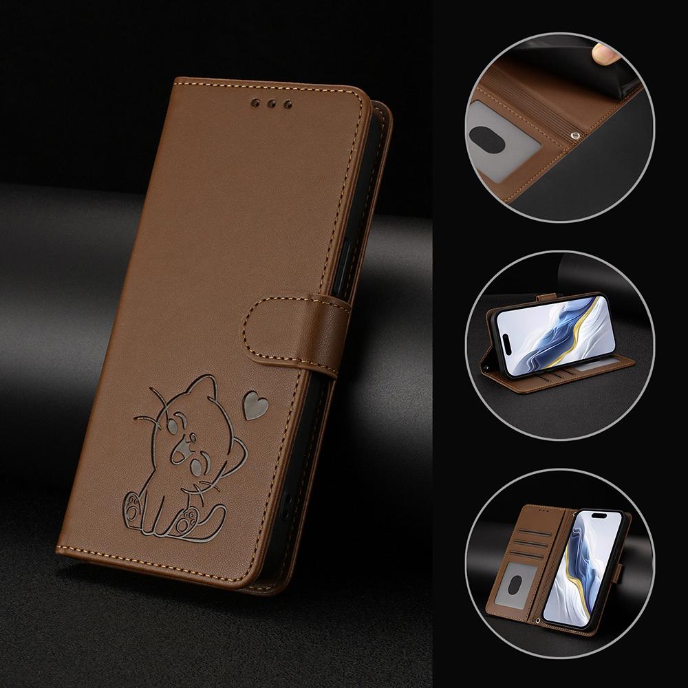 Cute Cat Leather Wallet Case For TCL 60 SE NxtPaper 60R 50 LE XE 40 XL 40R 605 505 503 502 501 P10 Stand Card Slots Phone Cover
