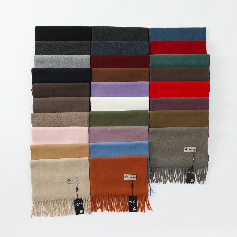 High-End Women's White Cashmere Wool Scarf Shawl - Winter 2025 Collection