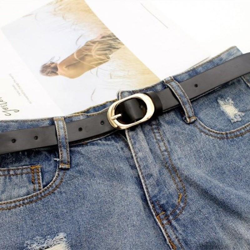 Stylish Gold Alloy Buckle Women's Fashionable Denim Pants Belt In Multiple Colors