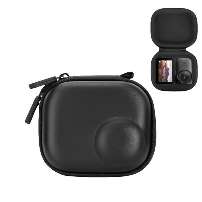 Portable Storage Bag for Sports Camera Featuring Waterproof Design Shockproof EVA Case and Attached Clip Carabiner