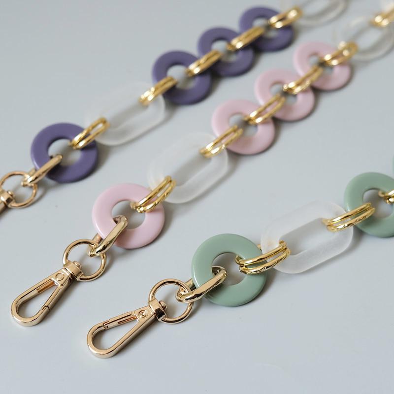 Neue Damentasche Zubehör Lila Grün Rot Acrylharzteile Luxuriöses Handgefertigtes Armband Damen Ersatz-Taschengriff Reif