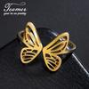 Teamer Vintage Butterfly Stainless Steel Ring Women Girls Trend Open Adjustable Elegant Finger Ring Party Wedding Jewelry Gifts