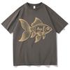 Funny Fish Shirt AU Chemistry Science Meme Unisexs TShirt Print Fashion Oversized Crewneck Cozy Short Sleeve T Shirts Teenagers