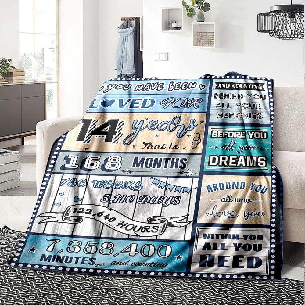 14Th Birthday Celebration Multi-purpose Blanket Comfortable Ure Versatile Picnics Four Seasons Universal Warmthful Decor and Friends Y8