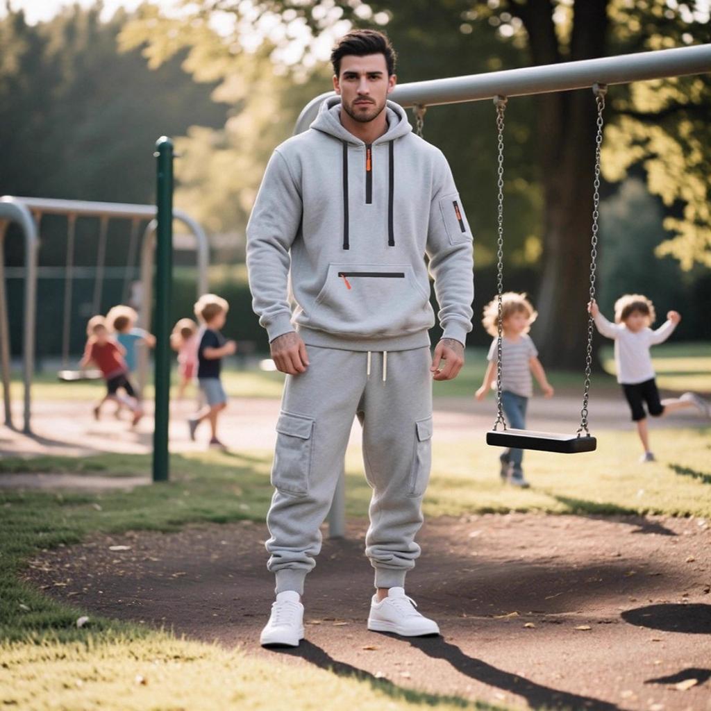 Winter Heavyweight Fleece Hoodie Loose Men's Casual Sports Workwear Trendy Set