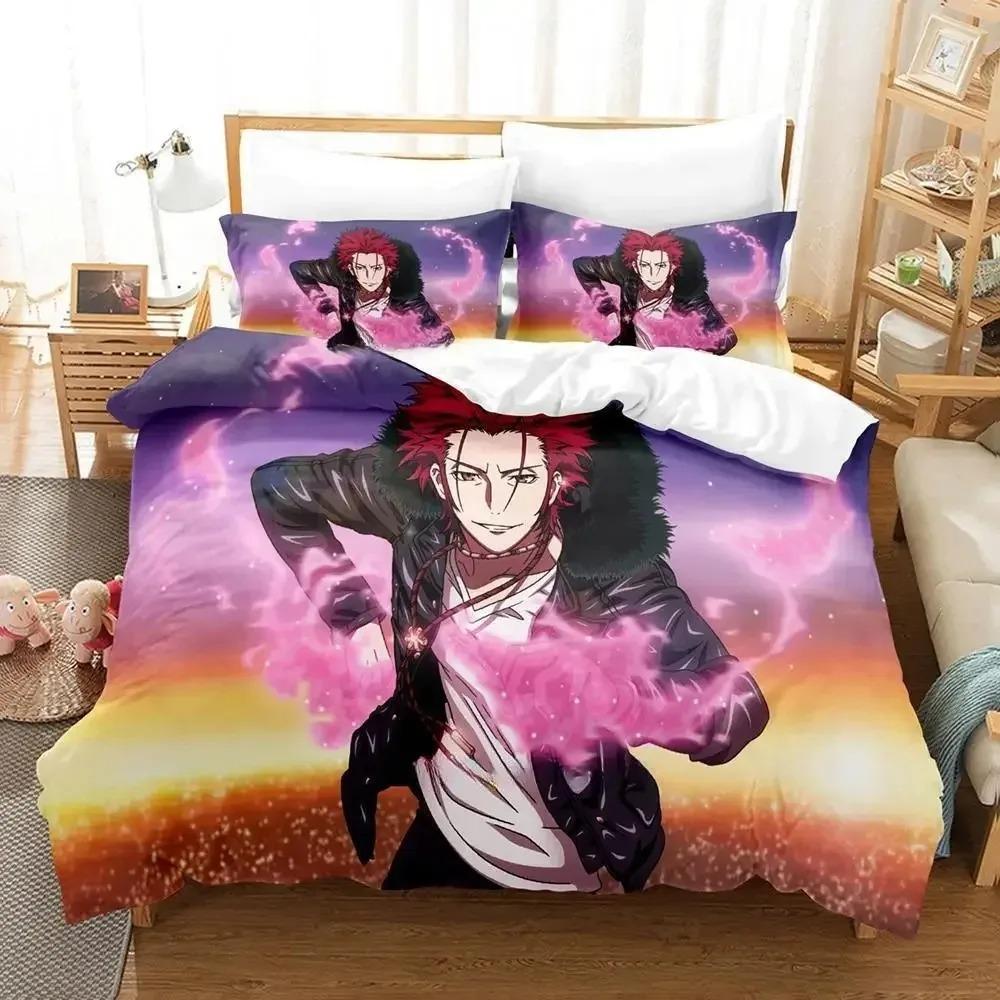 K Project Mikoto Suoh No Blood! No Bone! No Ash! Bedding Set Cartoon Anime Three-piece Set Adult Kid Bedroom Duvet Cover Sets
