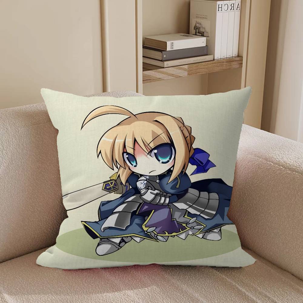 Anime Artoria Pendragon Kuddfodral Bil Prydnadskuddfodral För Soffa Bil Julklapp 40x40cm 45x45cm