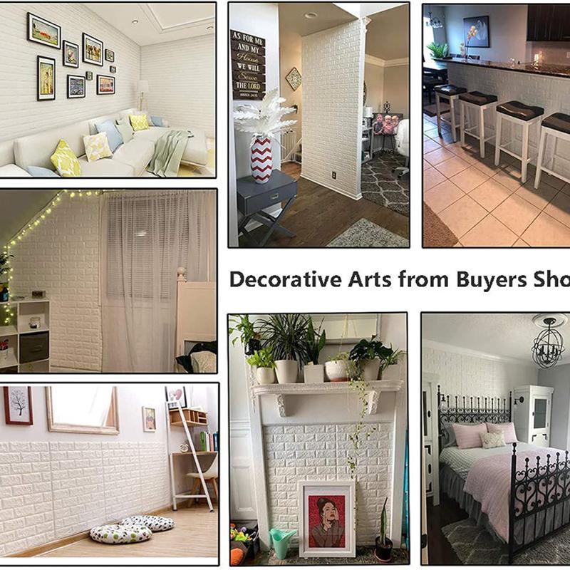 3d Three-dimensional Brick Pattern Wall Sticker Self-adhesive Waterproof Anti-collision Soft