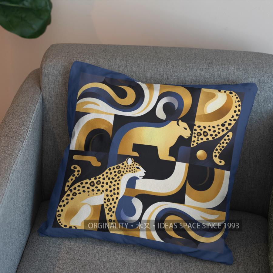 2D Stylish Leopard Art Pillow For Home Decor Pattern Cushion Cover Suitable For Sofa Bedroom Car Pillow Cover