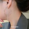 Silver Needle Rhinestone Tassel Earrings, European-American Fashion Geometric Studs, Light Luxury High-End Ear Ornaments