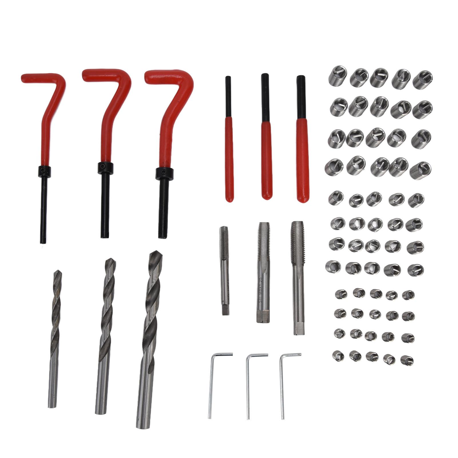 

Набор для ремонта резьбы 75 шт. Инструмент для восстановления гаечный ключ спиральное сверло набор M6x1.0 M8x1.25 M10x1.5