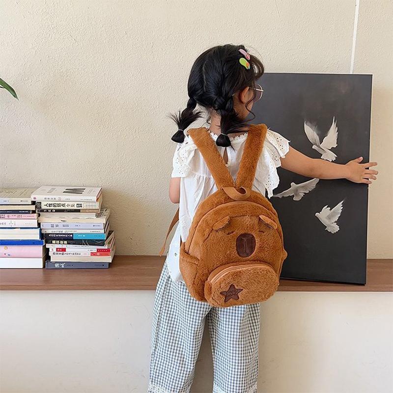 1ks Kawaii kapybara plyšový batoh pro ženy všestranný kreslený vtipný Capibala crossbody taška s velkou kapacitou tote taška