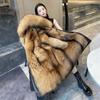 Winter Women's Coat Mid-length Detachable Mink Velvet Fax Fox Fur Imitation Fur Fur Thickened Coat